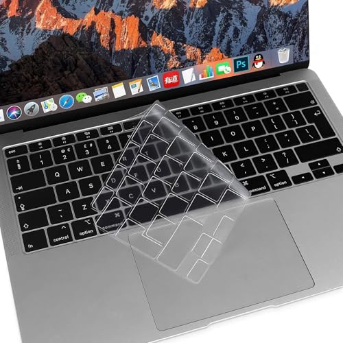 MOSISO Ultra Dünn TPU Tastaturschutz Nur Kompatibel mit MacBook Air 13 Zoll 2022 2021 2020 A2337 M1 A2179 Hinten Beleuchtet Tastatur mit Retina Display&Touch ID,Weicher Hautschutz,Transparent von MOSISO