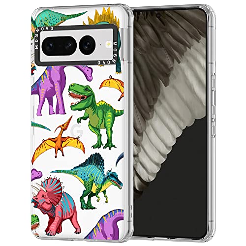 MOSNOVO Google Pixel 7 Pro Hülle, Dinosaurierwelt Muster TPU Bumper mit Klar Hart Plastik Hülle Durchsichtig Schutzhülle Transparent für Google Pixel 7 Pro Case von MOSNOVO