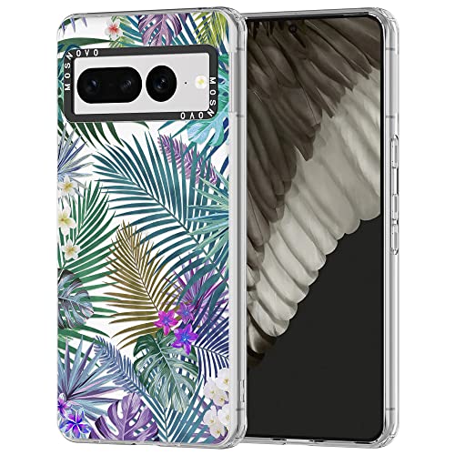 MOSNOVO Google Pixel 7 Pro Hülle, Tropische Regenwälder Muster TPU Bumper mit Klar Hart Plastik Hülle Durchsichtig Schutzhülle Transparent für Google Pixel 7 Pro Case von MOSNOVO