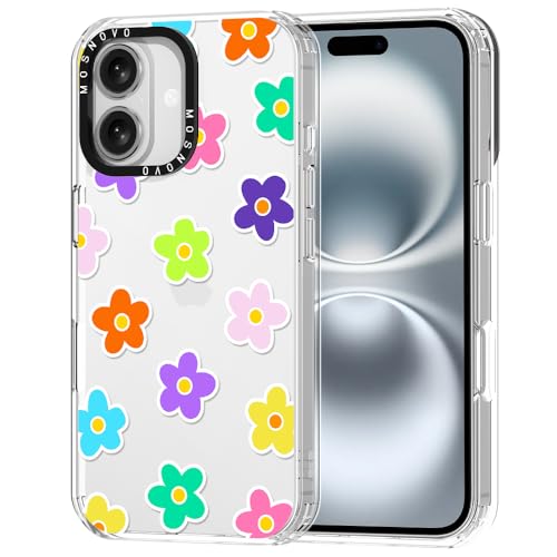 MOSNOVO Hülle für iPhone 16 – Durchsichtige, schlanke, stoßfeste TPU+PC-Handyhülle, [6,6 Fuß Fallschutz/Anti-Abziehen] - Gartenleuchten von MOSNOVO