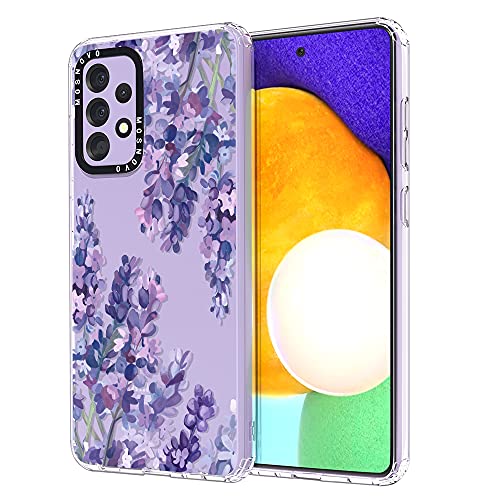 MOSNOVO Samsung A52s 5G Hülle, Lavendel Blühen Blumen Muster TPU Bumper mit Hart Plastik Hülle Durchsichtig Schutzhülle Transparent für Samsung Galaxy A52 5G Case von MOSNOVO