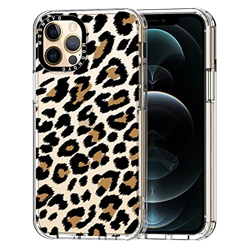 MOSNOVO für iPhone 12 & iPhone 12 Pro Hülle, [Buffertech 6,6 ft Drop Impact] [Anti Peel Off] Klare, stoßfeste TPU-Schutzhülle mit Leopardenmuster von MOSNOVO