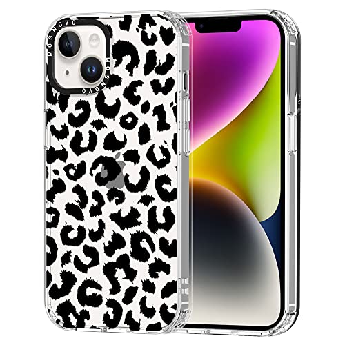MOSNOVO für iPhone 14 Hülle, [Buffertech 6,6 ft Drop Impact] [Anti Peel Off] Klare, stoßfeste TPU-Schutzhülle mit schwarzem Leopardenmuster für iPhone 14 von MOSNOVO