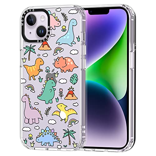 MOSNOVO für iPhone 14 Plus Hülle, [Buffertech 6,6 ft Drop Impact] [Anti Peel Off] Klare, stoßfeste TPU-Schutzhülle mit Dinosaurier-Land-Design für iPhone 14 Plus von MOSNOVO