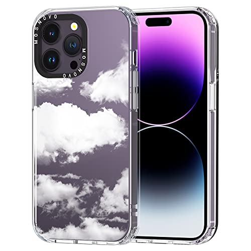 MOSNOVO für iPhone 14 Pro Max Hülle, [Buffertech 6,6 ft Drop Impact] [Anti Peel Off] Klare, stoßfeste TPU-Schutzhülle mit Wolkendesign für iPhone 14 Pro Max von MOSNOVO