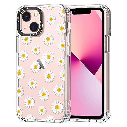 MOSNOVO iPhone 13 Hülle, Gänseblümchen Margerite Muster TPU Bumper mit Klar Hart Plastik Hülle Durchsichtig Schutzhülle Transparent für iPhone 13 Case von MOSNOVO