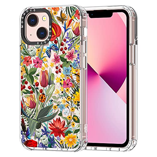 MOSNOVO iPhone 13 Hülle, Geheimer Garten Muster TPU Bumper mit Klar Hart Plastik Hülle Durchsichtig Schutzhülle Transparent für iPhone 13 Case von MOSNOVO