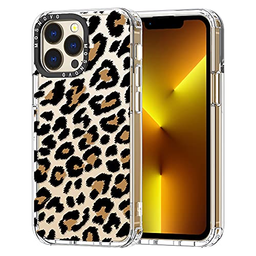MOSNOVO iPhone 13 Pro Hülle, Leopard Muster TPU Bumper mit Klar Hart Plastik Hülle Durchsichtig Schutzhülle Transparent für iPhone 13 Pro Case von MOSNOVO