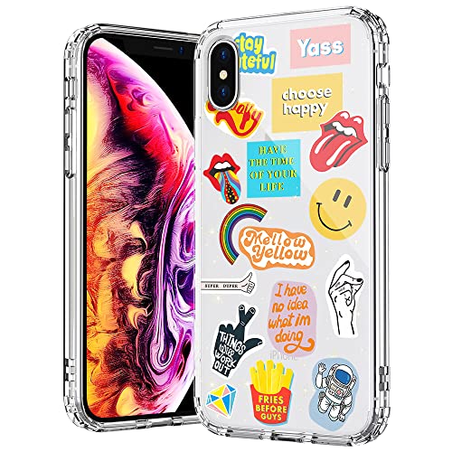 MOSNOVO iPhone XS Hülle, iPhone X Hülle, Popkultur Muster TPU Bumper mit Hart Plastik Hülle Durchsichtig Schutzhülle Transparent für iPhone X/iPhone XS (Pop Culture) von MOSNOVO