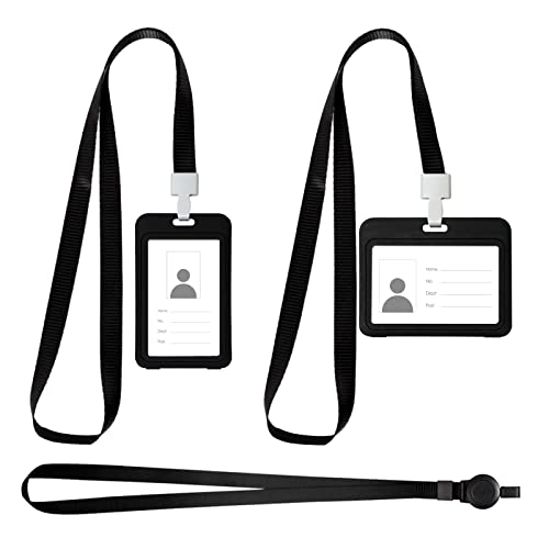 MOSNOW Ausweishülle mit Schlüsselband 2 Stück Polycarbonat Badge Holder Ausweishalter aus Lanyard mit Ausziehbar Schlüsselband Kartenhalter ID Card Holder für Büro, Schule, Fabrik von MOSNOW