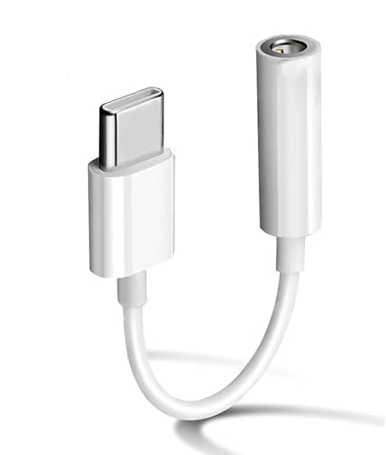 Apple MFi Zertifiziert USB C auf 3.5mm Kopfhörer Jack Adapter für iPhone 16/15/15 Pro/Pro Max/Plus, Typ C Aux Dongle Kabel für Samsung Galaxy S23/S23/S22/S21Ultra, MacBook, Note (weiß) von MOSON