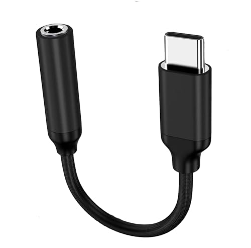 Apple MFi Zertifiziert USB C auf 3.5mm Kopfhörer Jack Adapter für iPhone 16/15/15 Pro/Pro Max/Plus, Typ C Aux Dongle Kabel für Samsung Galaxy S23/S23/S22/S21Ultra, MacBook, Note (schwarz) von MOSON
