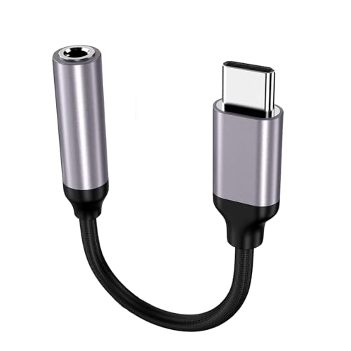 Apple MFi Zertifiziert USB C auf 3.5mm Kopfhörer Jack Adapter für iPhone 16/15/15 Pro/Pro Max/Plus, Typ C Aux Dongle Kabel für Samsung Galaxy S23/S23/S22/S21Ultra, MacBook, Note (grau) von MOSON