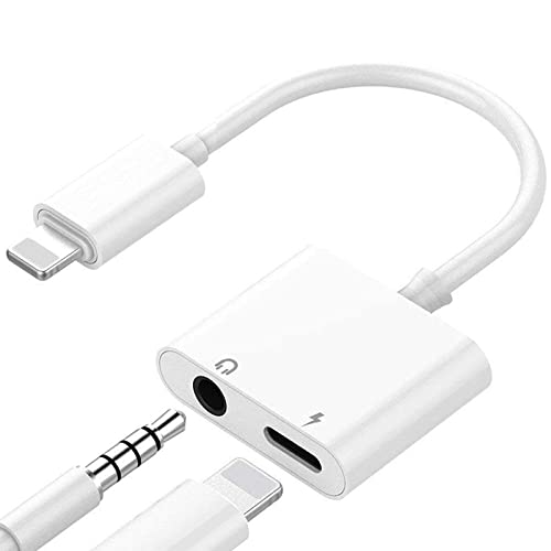 [Apple MFi Zertifiziert] Adapter iPhone Kopfhörer und Laden, 2 in 1 Lightning auf 3.5 mm AUX-Audio + Ladegerät-Splitter Kompatibel mit iPhone 13/12/11/XS/XR/X 8/iPad von MOSON