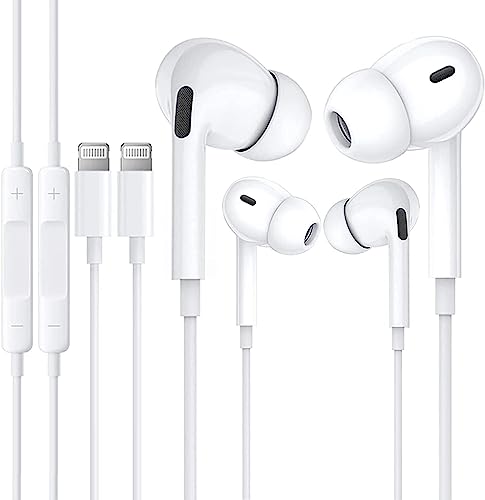 iPhone Kopfhörer mit Kabel 2 Stück, In-Ear Kopfhörer Lightning Ohrhörer Kompatibel mit iPhone 14/13/12/11/8/7/X/Pro/Pro Max Ipad von MOSON