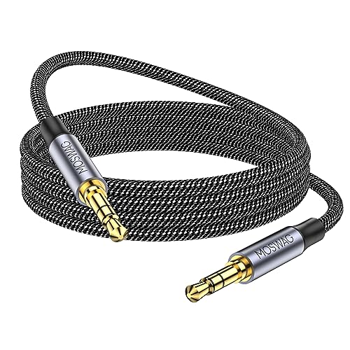 MOSWAG 10m 3,5 mm Aux Kabel auf 3,5 mm Audio Klinkenkabel Stecker auf Stecker Nylon Stereo Klinkenkabel für Telefone, Kopfhörer, Lautsprecher, Tablets, PCs, Musik-Player und mehr von MOSWAG