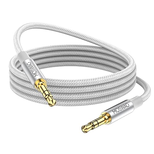 MOSWAG 1m 3,5 mm Aux Audiobuchse auf 3,5 mm Aux Kabel Stecker auf Stecker Nylon Stereo Klinkenkabel für Telefone, Kopfhörer, Lautsprecher, Tablets, PCs, Musik-Player und mehr von MOSWAG