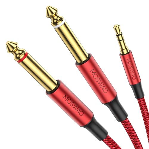 MOSWAG 3,5 mm 1/8 "TRS auf Dual 6,35 mm 1/4" TS Mono Y-Kabel Splitterkabel 10M Splitterkabel, Stereo-Audiokabel, kompatibel mit Multimedia-Lautsprechern für iPhone iPod Laptops und Heim-Stereosysteme MOSWAG 3,5 mm 1/8 "TRS auf Dual 6,35 mm 1/4" TS Mono Y-Kabel Splitterkabel 10M Splitterkabel, Stereo-Audiokabel, kompatibel mit Multimedia-Lautsprechern für iPhone iPod Laptops und Heim-Stereosysteme von MOSWAG