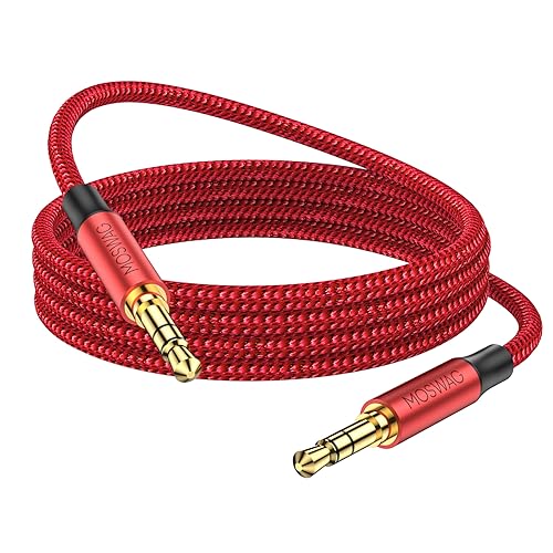 MOSWAG 3,5 mm Aux Kabel Stecker auf Stecker 10M Aux Kabel 3,5 mm Aux Klinken Audiokabel Geflochtenes Nylon-Stereo-Klinkenkabel für Telefone, Kopfhörer, Lautsprecher, Tablets, PCs,Musik-Player und mehr von MOSWAG