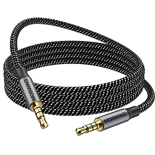 MOSWAG 3,5mm Audiokabel Stecker auf Stecker Audiokabel 4-poliges Stereo-Aux-Kabel Aux-Kabel Aux-Kabel für Kopfhörer,PS4,Smartphones,Tablets,Kopfhörer,PCs,Laptops und mehr von MOSWAG