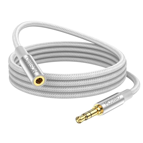 MOSWAG 3.5mm Klinke Verlängerung 5M, 3,5mm Kopfhörer Verlängerungskabel, 3.5 mm Stereo Aux Verlängerungs Kabel mit Vergoldetem Stecker Kompatibel mit Phone oder Smartphones,Kopfhörer,Media-Player von MOSWAG