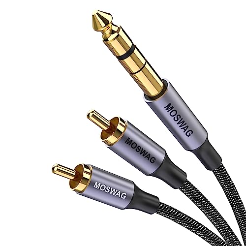 MOSWAG 6.35mm 1/4" TRS to Dual RCA Audio Cable, 6,35mm 1/4'' Männlich zu 2 RCA Männlich Stereo Audio Adapter Y Splitter Cinch Kabel von MOSWAG