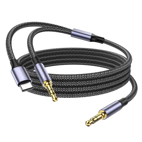 MOSWAG AUX Kabel 0,5m Aux Kabel 3,5mm AUX Kabel auf Stecker Typ C Stereo Audiokabel auf 3,5mm Kopfh?rer Stereokabel Kompatibel für Kopfh?rer, Auto, Heimstereo, Lautsprecher von MOSWAG