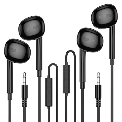 MOSWAG In-Ear Kopfhorer mit Kabel, 3,5 mm Klinkenstecker, Extra Bass, Gerauschisolierend, mit Mikrofon, fur iPod,MP3, Huawei, Samsung, leichte Kopfhrer mit Lautstarkeregler von MOSWAG