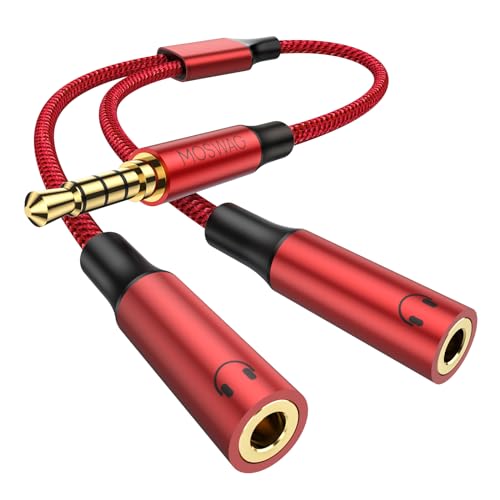 MOSWAG Kopfhörer Mikrofon Splitter, Headset Adapter 1 auf 2 klinke, 3,5mm TRRS Männlich auf 2 x 3,5mm Weiblich Stecker Kopfhörer Mikrofon Stereo Audio Y Splitter Kabel Aux Verlängerung Adapter Kabel MOSWAG Kopfhörer Mikrofon Splitter, Headset Adapter 1 auf 2 klinke, 3,5mm TRRS Männlich auf 2 x 3,5mm Weiblich Stecker Kopfhörer Mikrofon Stereo Audio Y Splitter Kabel Aux Verlängerung Adapter Kabel von MOSWAG