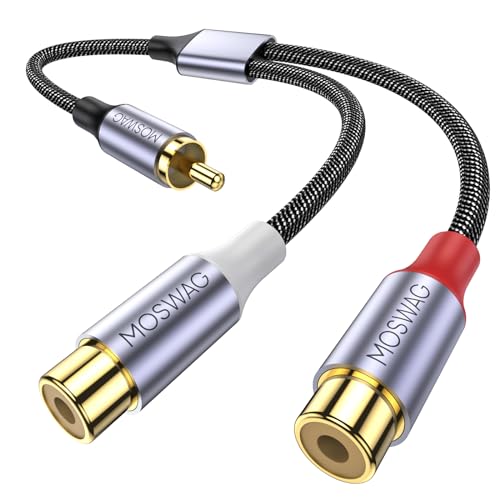 MOSWAG RCA Y Splitter - 1 Stecker auf 2 Buchse Stereo Audio Kabel - Kompatibel Mit Subwoofern, Lautsprechern, Heimkinos, HDTVs, Spielkonsolen MOSWAG RCA Y Splitter - 1 Stecker auf 2 Buchse Stereo Audio Kabel - Kompatibel Mit Subwoofern, Lautsprechern, Heimkinos, HDTVs, Spielkonsolen von MOSWAG