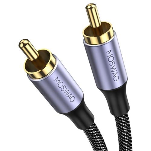 MOSWAG RCA Subwoofer Kabel, Cinch RCA Digitales Koaxialkabel, Digitales Cinch Kabel Premium Für Heimkinos, Audiosysteme, PS3, Wii, Auto Audiosysteme, Lautsprecher, DVD (3M) von MOSWAG