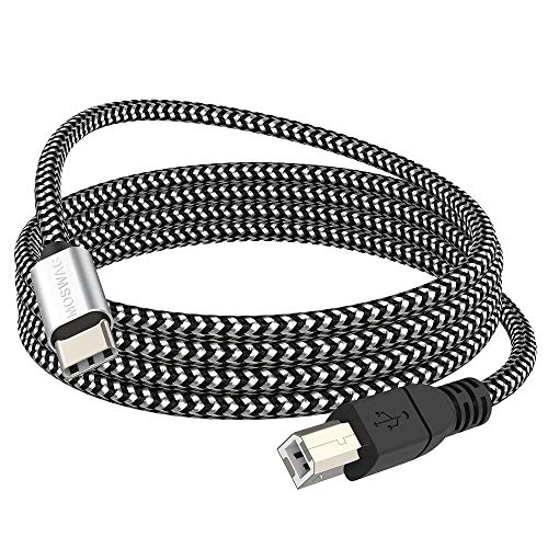 MOSWAG USB C auf USB B MIDI Kabel Typ C auf USB MIDI Kabel Nylongeflochtener Druckerscanner Hochgeschwindigkeitskabel mit Metallstecker Kompatibel mit AiO, HP, Canon, Samsung Druckern und mehr von MOSWAG