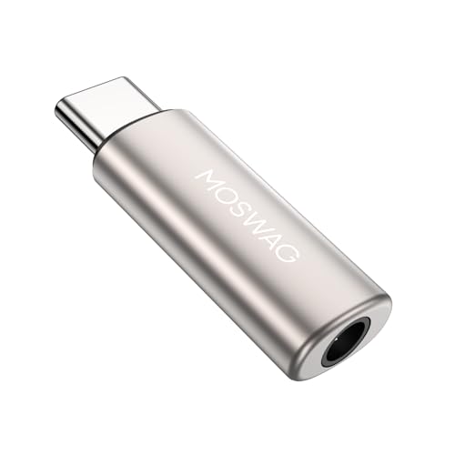 MOSWAG USB C zu 3,5 mm Kopfhörer Adapter, USB C Aux Adapter zu Kopfhörer Jack Audio Adapter Zinklegierung Adapter Kompatibel mit Samsung GalaxyS23 S22 S21 S20 S10 Plus,Ultra S21+,Pixel 7/6,Pad Pro 6 von MOSWAG