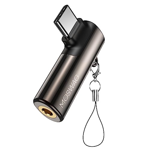 MOSWAG USB C zu 3,5-mm Kopfhörer Adapter,DAC Typ C Kopfhörer USBC auf Aux Adapter 90 Grad Winkel,kompatibel mit Samsung Galaxy S23 S22 S21 Ultra,Huawei P50/40/30,Mate 40/30/20 MOSWAG USB C zu 3,5-mm Kopfhörer Adapter,DAC Typ C Kopfhörer USBC auf Aux Adapter 90 Grad Winkel,kompatibel mit Samsung Galaxy S23 S22 S21 Ultra,Huawei P50/40/30,Mate 40/30/20 von MOSWAG