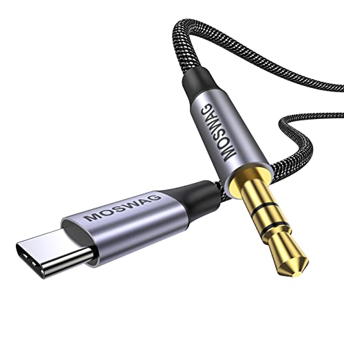 MOSWAG USB C zu 3.5mm Audio Aux Jack Kabel (3.28FT/1M), USB Typ C zu 3.5mm Kopfhörer Stereo Kabel Auto, Kompatibel mit Samsung Galaxy S23 S22 S21 S20+ Ultra Note 20 10 Plus,Google Pixel 3 4 5 XL von MOSWAG