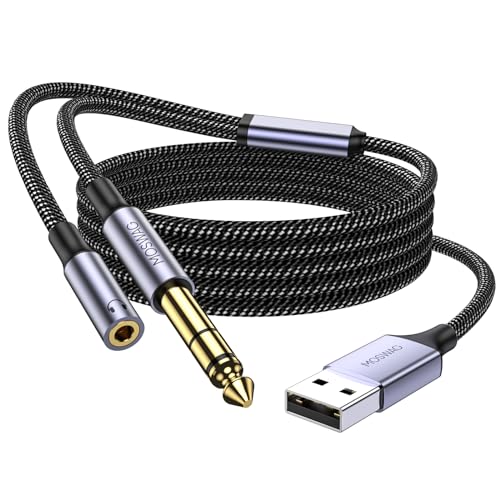 MOSWAG USB auf 6.35mm TRS Gitarrenkabel 2M, USB Stecker auf 6.35mm Stecker E-Gitarrenkabel für Musikaufnahmen, Zuhören, Singen, etc MOSWAG USB auf 6.35mm TRS Gitarrenkabel 2M, USB Stecker auf 6.35mm Stecker E-Gitarrenkabel für Musikaufnahmen, Zuhören, Singen, etc von MOSWAG