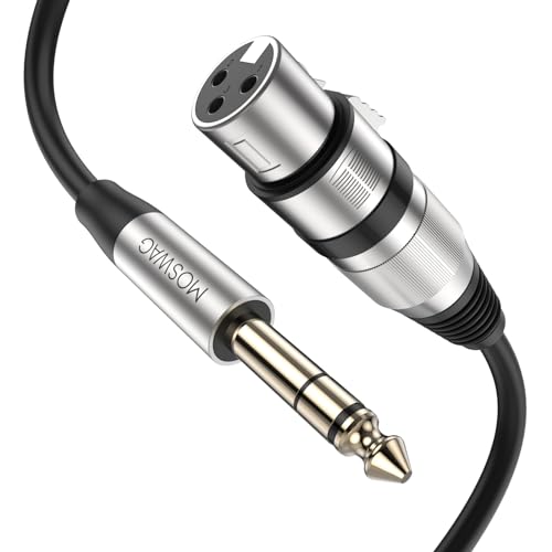 MOSWAG XLR Kabel, XLR Female Balanced Interconnect 6.35mm Jack TRS Microphone Kabel 1M/3.28FT for Dynamic Microphone, Speaker, Microphone Amplifier, Audio Sound Consoles, Mixer von MOSWAG