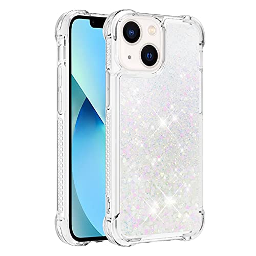 MOTALER Glitzer Hüllen Kompatibel mit iPhone 14, Glitzer Flüssig Treibsand Glitter Quicksand Fließend Flüssigkeit Stoßfest Kratzfest Weich TPU Silikon Glitzer Schutzhülle Kompatibel mit iPhone 14 von MOTALER