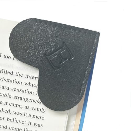 MOTEERLLU Personalisiertes Leder-Lesezeichen in Herzform mit Initialen, niedliches Eck-Lesezeichen zum Lesen von Frauen, Männern, Kindern, Lehrern, Buchliebhabern, Geschenken (Schwarz E) von MOTEERLLU
