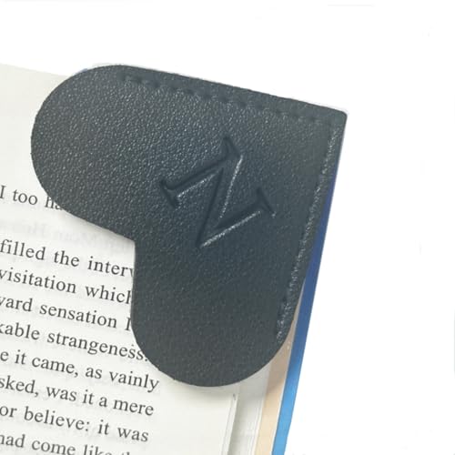 MOTEERLLU Personalisiertes Leder-Lesezeichen in Herzform mit Initialen, niedliches Eck-Lesezeichen zum Lesen von Frauen, Männern, Kindern, Lehrern, Buchliebhabern, Geschenken (Schwarz N) von MOTEERLLU