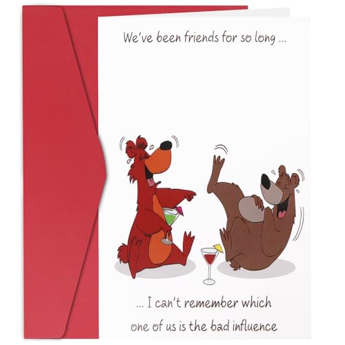 MOTIBACK Geburtstagskarte für Freunde, 4,7 x 7,1 Zoll, Lachende Bären Design, We’ve been friends for so long Mit rotem Umschlag, Geschenkoption für besondere Freunde MOTIBACK Geburtstagskarte für Freunde, 4,7 x 7,1 Zoll, Lachende Bären Design, We’ve been friends for so long Mit rotem Umschlag, Geschenkoption für besondere Freunde von MOTIBACK