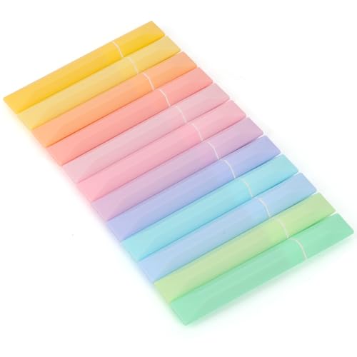 MOTIBACK Textmarker Set - 12 Stück Pastell Textmarker in Dopamin-Farben, Breite 5 mm Spitze, Ideal für Schule, Studium & Büro (Dopamin) von MOTIBACK
