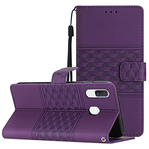 MOTIKO Fit für Samsung Galaxy A40 Hülle | Magnetische Leder Brieftasche Kartenfächer | Flip Silikon TPU Schutzhülle mit Ständer Stoßfeste Hülle | Lila von MOTIKO