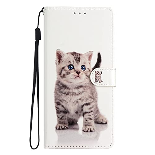 MOTIKO Schutzhülle für Samsung Galaxy Note 9 Wallet Case | Modische bemalte PU-Lederhülle | Magnet-Ständer Kartenfächer Flip Case mit Handschlaufe | Kätzchen von MOTIKO