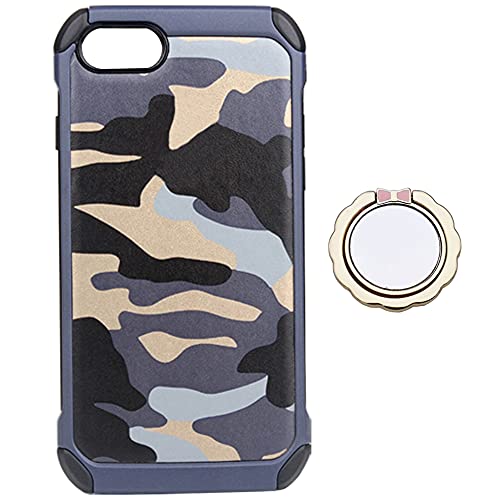 Motiv Life Schutzhülle für iPhone SE (2020), Camouflage-Muster, mit Ringhalterung, Blau von MOTIVE LIFE