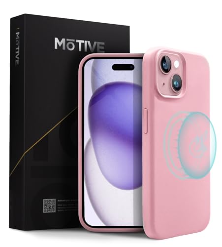 MOTIVE Entworfen für iPhone 15 Plus Silikonhülle, Flüssigsilikon Slim Case für iPhone 15 Plus (kompatibel mit MagSafe), stoßfeste Hülle, weiche Gel-Handyhülle Gummi-Schutz, 6,7 Zoll | Baby Pink von MOTIVE