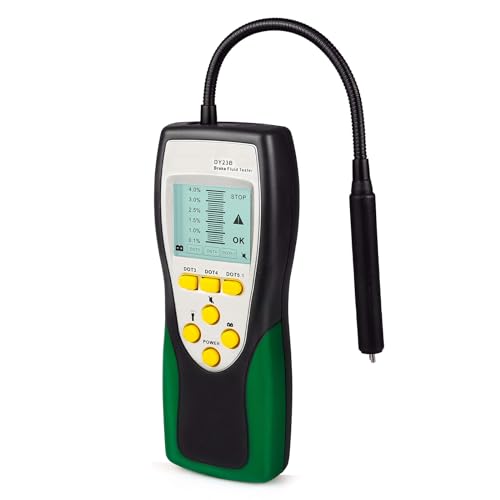 MOTOCOCHE KFZ Bremsflüssigkeitstester für DOT3 DOT4 DOT5.1, 2.2" Hintergrundbeleuchtung LCD Bildschirm Bremsflüssigkeit Messgerät Auto mit 250 mm Hochempfindlicher Sonde von MOTOCOCHE
