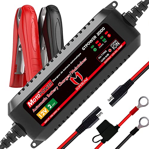 MOTOPOWER MP00207A 12V 2Amp Smart automatische Ladegerät für Bleibatterien und Lithium-Ionen-Batterien von MOTOPOWER