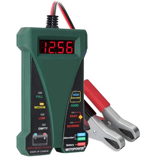 MOTOPOWER MP0514E 12V Digitale Batterietester Voltmeter Ladesystem-Analysator mit LCD-Display und LED-Anzeige - Grün MOTOPOWER MP0514E 12V Digitale Batterietester Voltmeter Ladesystem-Analysator mit LCD-Display und LED-Anzeige - Grün von MOTOPOWER