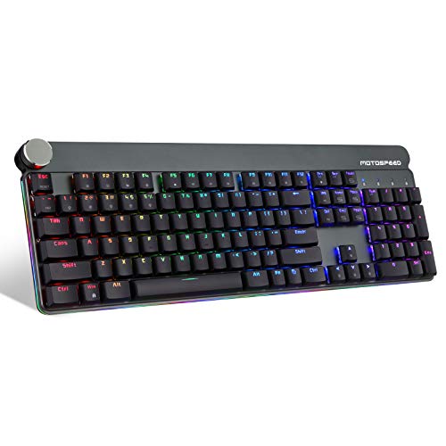 MOTOSPEED 2,4 GHz Wireless/USB-Kabel Mechanische Gaming-Tastatur Kompakte 104-Tasten-RGB-LED-Hintergrundbeleuchtung + Langlebige, ergonomische, Anti-Ghosting-Mechanische Tastatur für PC-Spieler von MOTOSPEED